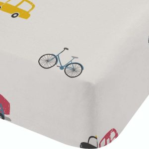 Bílé napínací bavlněné dětské prostěradlo do postýlky 70x140 cm Transport – Bianca