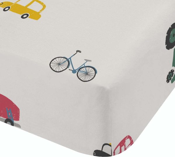 Bílé napínací bavlněné dětské prostěradlo do postýlky 70x140 cm Transport – Bianca