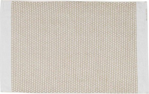 Bílo-béžová textilní koupelnová předložka 50x80 cm Grid – Mette Ditmer Denmark