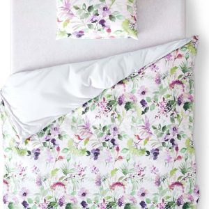 Bílo-fialové bavlněné povlečení na jednolůžko/prodloužené 220x155 cm Averi Dominica – Restilo