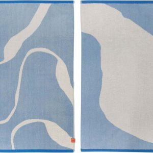 Bílo-modré ručníky v sadě 2 ks z Bio bavlny 50x90 cm Nova Arte – Mette Ditmer Denmark
