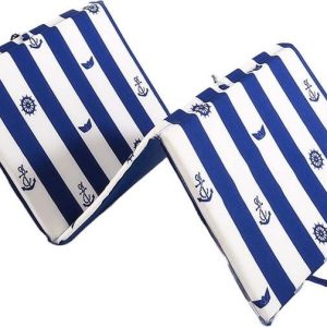 Bílo-modrý zahradní podsedák na lehátko 49x137 cm Stripes – B.E.S.