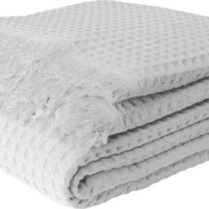 Bílý bavlněný přehoz 140x200 cm Waffle – Mijolnir