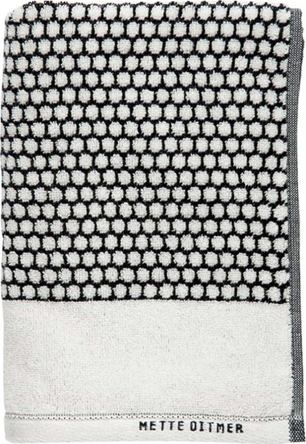 Černo-bílé bavlněné ručníky v sadě 2 ks 40x60 cm Grid – Mette Ditmer Denmark