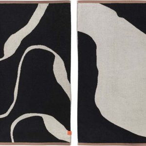 Černobílé ručníky v sadě 2 ks z Bio bavlny 50x90 cm Nova Arte – Mette Ditmer Denmark