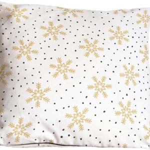 Dekorační polštář s vánočním motivem 45x45 cm Golden Snowflakes – Butter Kings
