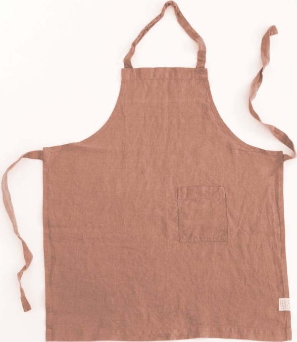 Dětská oranžová lněná zástěra Linen Tales Regular