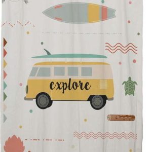 Dětský závěs s příměsí lnu Little Nice Things Explorer