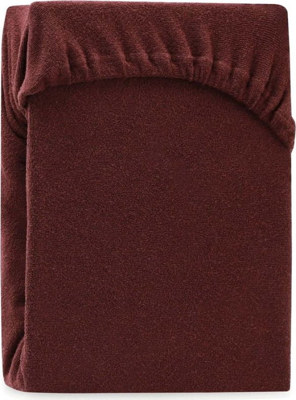 Hnědé napínací froté prostěradlo 200x200 cm Ruby – Restilo