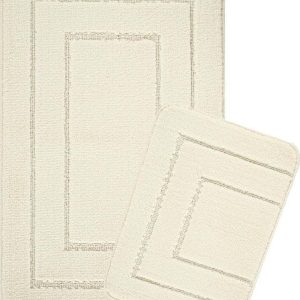 Krémové koupelnové předložky v sadě 2 ks 50x80 cm Cerceve – Foutastic