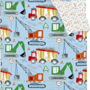 Modré dětské povlečení do postýlky 120x150 cm Digger Dreams – Catherine Lansfield