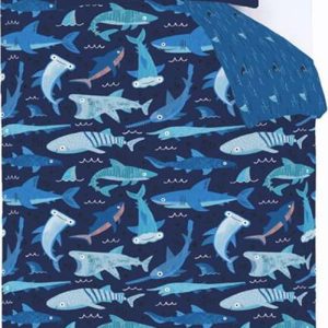 Modré dětské povlečení do postýlky 120x150 cm Jawsome Shark – Catherine Lansfield