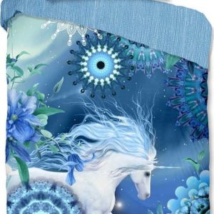 Modré flanelové povlečení na jednolůžko 140x200 cm Lumi – HIP