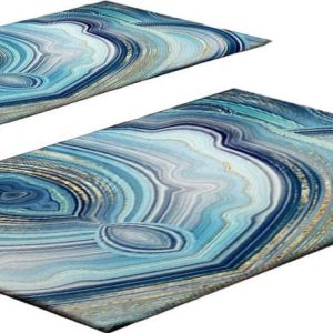 Modré koupelnové předložky v sadě 2 ks 60x100 cm – Foutastic