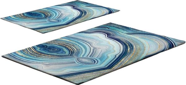 Modré koupelnové předložky v sadě 2 ks 60x100 cm – Foutastic