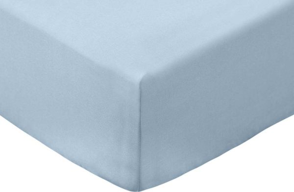 Modré napínací prostěradlo z bavlněného perkálu 185x200 cm Cotton Percale – Bianca
