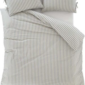 Modré prodloužené povlečení na dvoulůžko 230x220 cm Zanzibar Stripe – Pineapple Elephant
