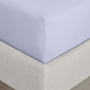 Napínací prostěradlo z bavlněného perkálu v levandulové barvě 185x200 cm Cotton Percale – Bianca