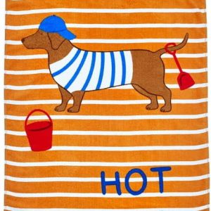 Oranžová bavlněná plážová osuška 76x160 cm Hot Dog – Catherine Lansfield