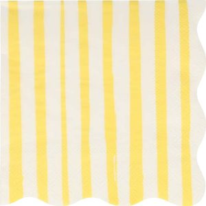 Papírové ubrousky v sadě 16 ks Yellow Stripe – Meri Meri
