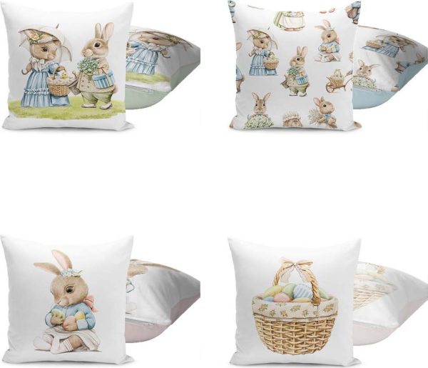 Povlaky na polštáře s velikonočním motivem v sadě 4 ks 43x43 cm – Mila Home