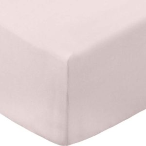 Růžové napínací prostěradlo z bavlněného perkálu 185x200 cm Cotton Percale – Bianca