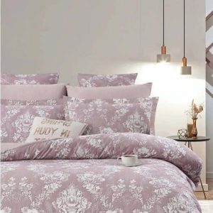 Růžové prodloužené povlečení na dvoulůžko z bavlny Renforcé s prostěradlem/4dílné 200x220 cm – Mila Home