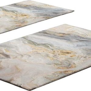 Šedo-béžové koupelnové předložky v sadě 2 ks 60x100 cm – Foutastic