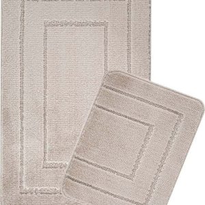 Světle hnědé koupelnové předložky v sadě 2 ks 50x80 cm Cerceve – Foutastic