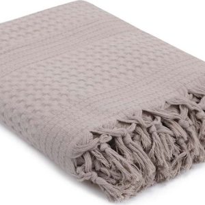 Světle hnědý bavlněný lehký přehoz přes postel Brown