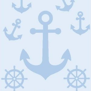 Světle modrá froté bavlněná plážová osuška 70x140 cm Anchor – B.E.S.