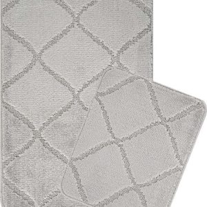 Světle šedé koupelnové předložky v sadě 2 ks 50x80 cm Cizgili – Foutastic