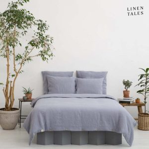 Světle šedé povlečení na dvoulůžko z konopného vlákna 200x200 cm – Linen Tales