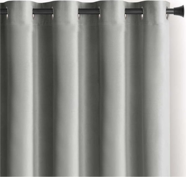 Světle šedý sametový dimout závěs 140x245 cm Eyelets – Restilo