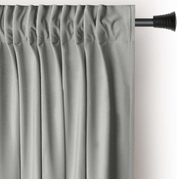 Světle šedý sametový dimout závěs 140x270 cm Pleat – Restilo