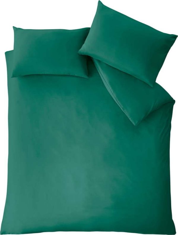 Tmavě zelené povlečení na dvoulůžko z mikrovlákna 200x200 cm So Soft Easy Iron – Catherine Lansfield