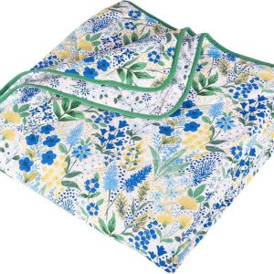 Zeleno-modrý prošívaný přehoz 220x230 cm Tilly Floral – Catherine Lansfield