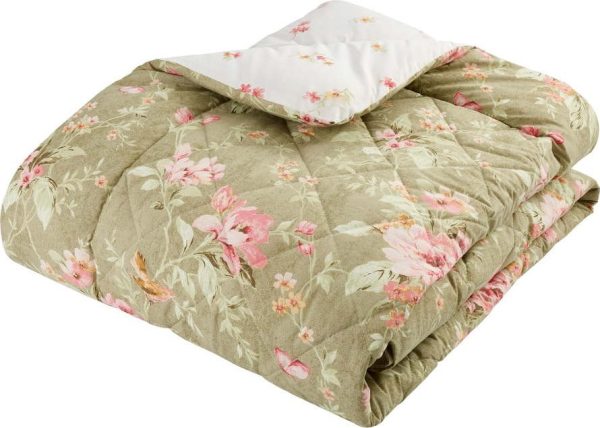 Zelený prošívaný přehoz 200x200 cm Penelope Floral – Catherine Lansfield