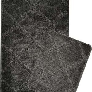 Antracitové koupelnové předložky v sadě 2 ks 50x80 cm Cizgili – Foutastic