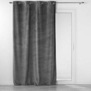 Antracitový sametový závěs 140x260 cm Velouriane – douceur d'intérieur