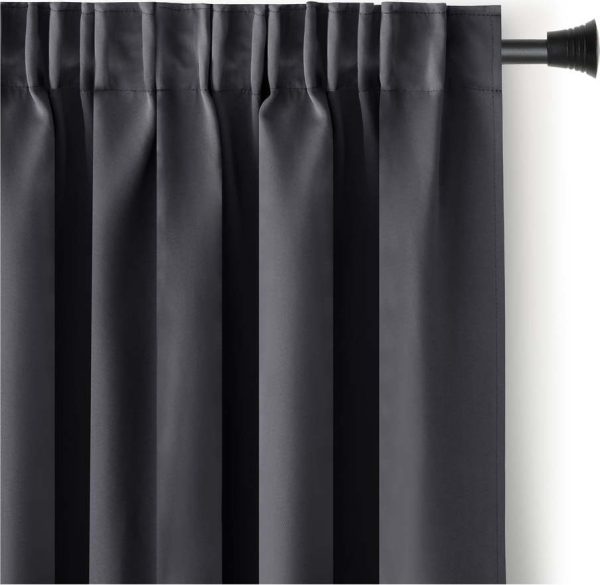 Antracitový zatemňovací termo závěs 140x245 cm Pleat – Restilo