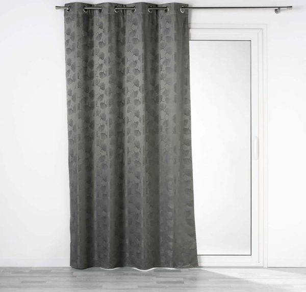 Antracitový zatemňovací závěs z žakáru 140x260 cm Lunella – douceur d'intérieur