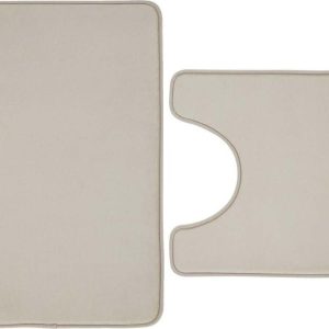 Béžové WC koupelnové předložky z paměťové pěny v sadě 2 ks 50x80 cm Anti-Bacterial – Catherine Lansfield