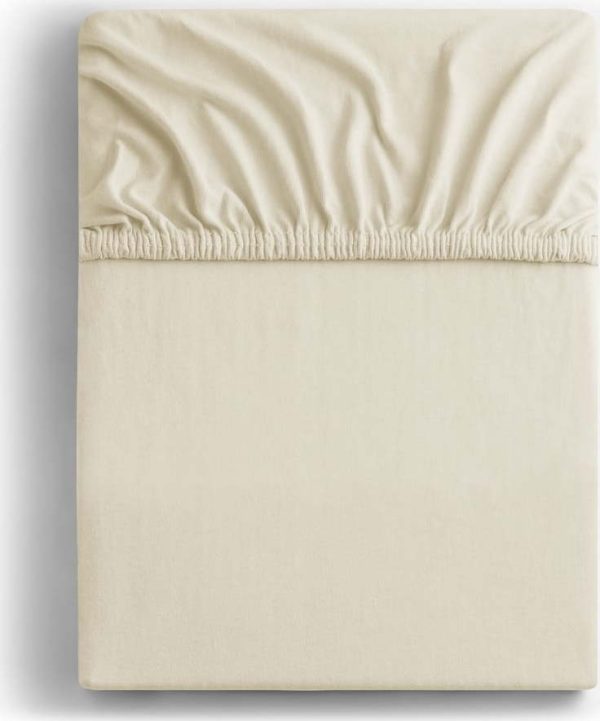 Béžové napínací prostěradlo jersey 220x200 cm Amber – Restilo