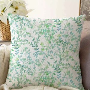 Béžovo-zelený povlak na polštář s příměsí bavlny Minimalist Cushion Covers Twiggy