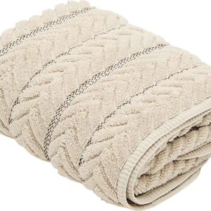 Béžový froté bavlněný ručník 50x90 cm Rune – Kave Home
