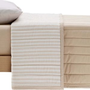 Béžový prošívaný přehoz z Bio bavlny 180x240 cm Sini – Kave Home