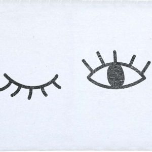 Bílá koupelnová podložka s příměsí bavlny Really Nice Things Eyes
