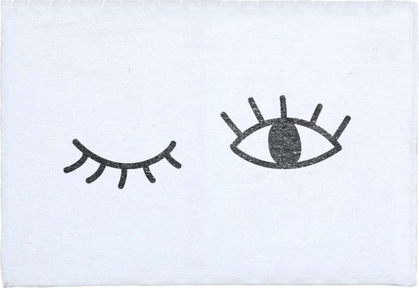 Bílá koupelnová podložka s příměsí bavlny Really Nice Things Eyes