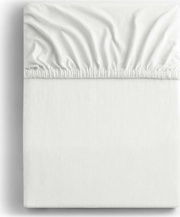 Bílé napínací prostěradlo jersey 120x200 cm Amber – Restilo